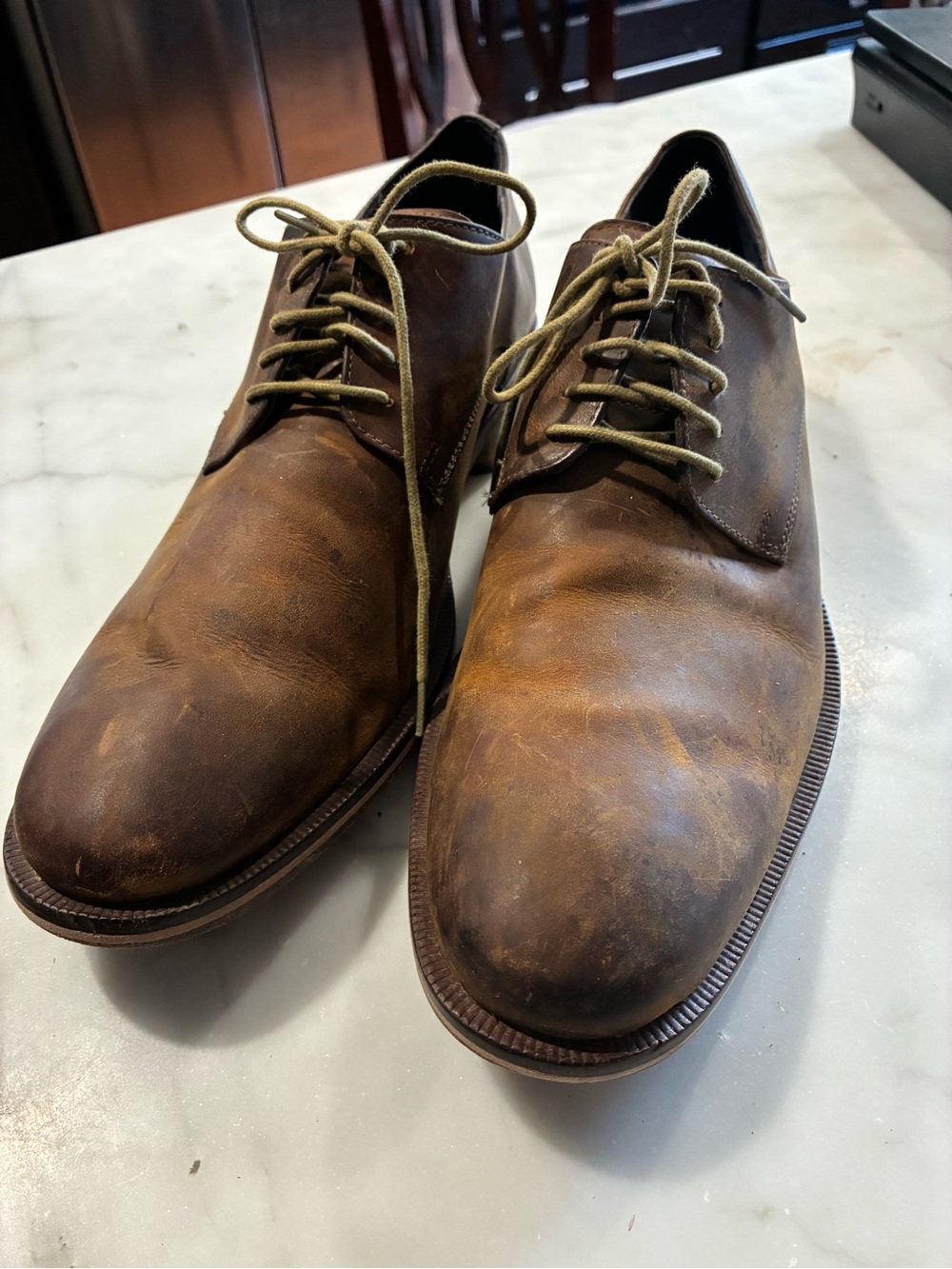 Cole Haan Men's Brown Leather Lace Up Dress Shoes Size US 10 M